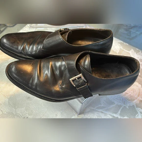 Prada | Shoes | Prada Black Monk Strap Sleek Leather Design  display picture 1